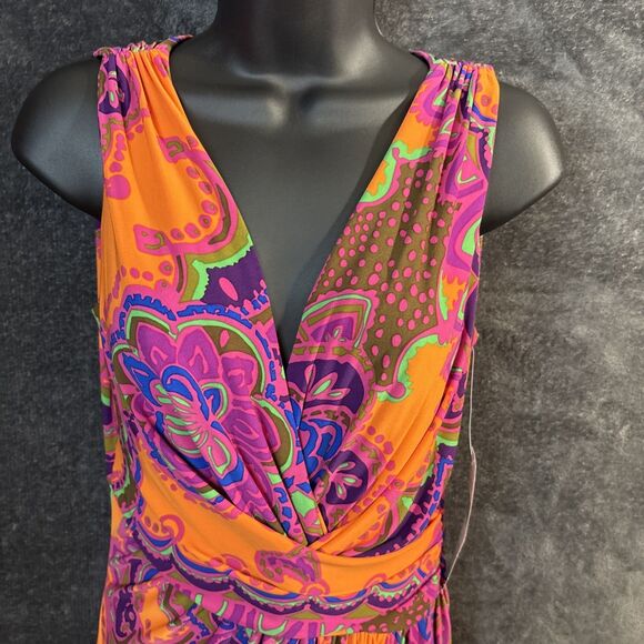 LAUREN RALPH LAUREN MULTICOLOR ABSTRACT PRINT DRESS SZ 6 NWT - Picture 12 of 15